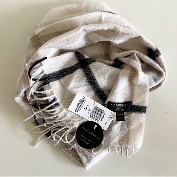 NWT 100% cashmere plaid scarf - Picture 6 of 6